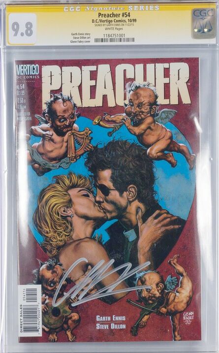 ‘Preacher issue #54, signed by Garth Ennis. CGC graded 9.8’, 1999 (signed by Ennis 2015)