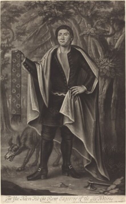 John Simon after John Verelst, ‘Tee Yee Neen Ho Ga Row, Emperor of the Six Nations’, after 1710