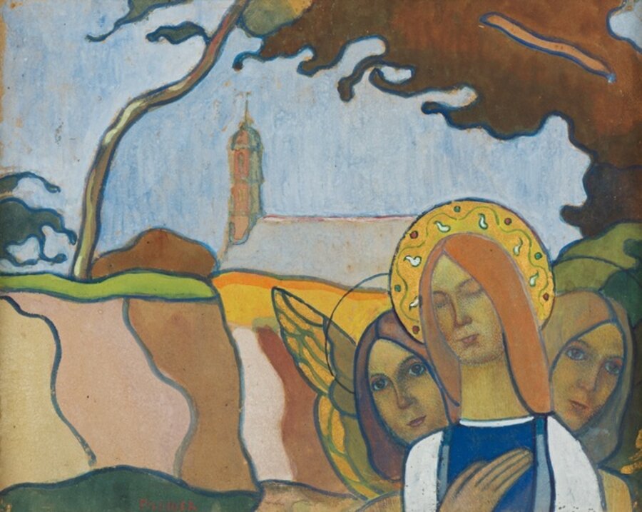 Madonna and Two Angels or Madonna of the Fireflies (Madone aux vers luisants)