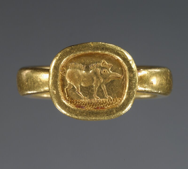 ‘Ring with engraved bezel’, 525 -400 BCE, Gold, J. Paul Getty Museum