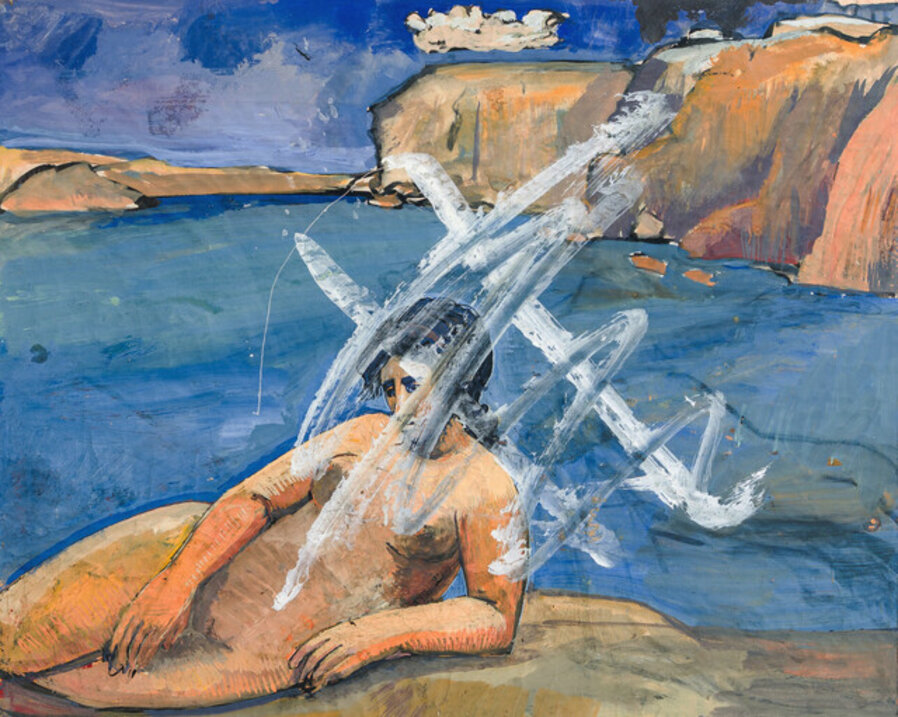 Untitled (Nude woman in coastal landscape)