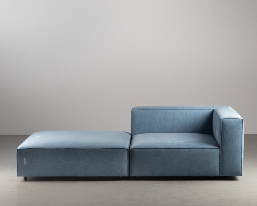 Denim Ottoman (Sofa Angle)