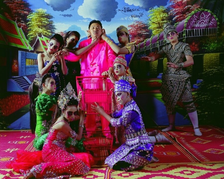 Pink Man Opera 5. A blind man groping to see an elephant with his hands