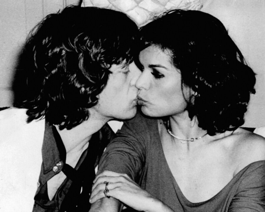 Mick & Bianca Jagger Kissing at Studio 54