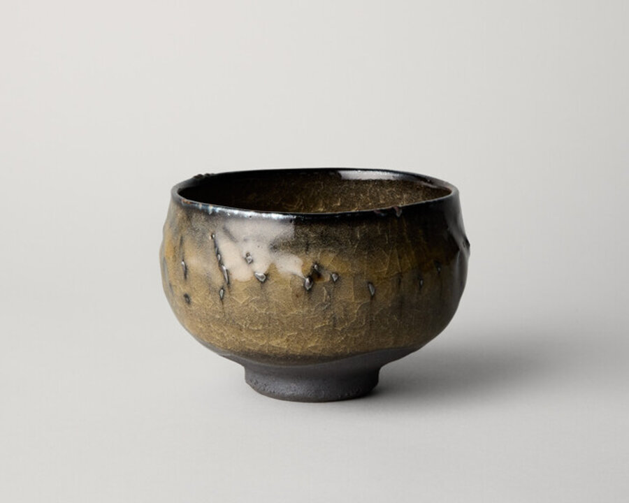 Yellow Horai Raised-Dot Tea Bowl