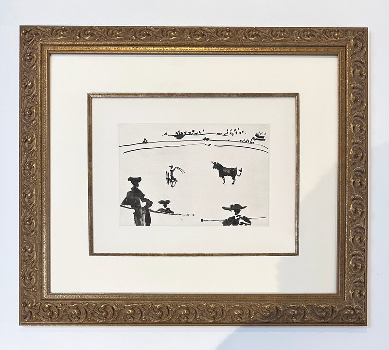 Pablo Picasso, ‘Citando al Toro a Banderillas Sentado en una Silla (Summoning a Bull with Flags while Seated in a Chair)’, 1959, Print, Aquatint, Georgetown Frame Shoppe