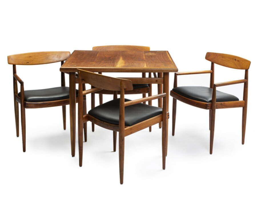 Game table with four low-back chairs
