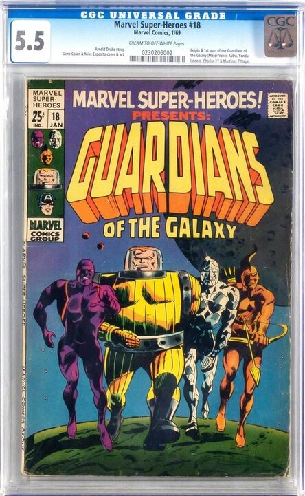 Marvel Comics, ‘Marvel Super-Heroes issue #18, with first appearance of the Guardians of the Galaxy, CGC graded 5.5’, 1969