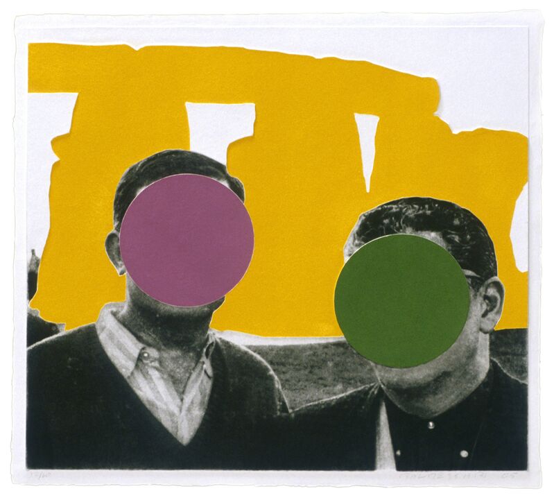 John Baldessari, ‘Stonehenge (With Two Persons) Yellow ’, 2005, Print, Mixografía® print on handmade paper, Mixografia