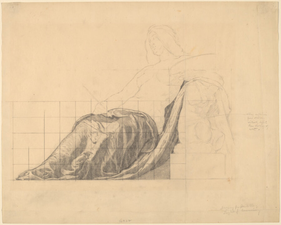 Drapery Study for Reclining Female Study for "Painting"