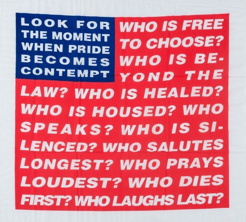 Barbara Kruger, ‘Untitled (Flag)’, 2020, Mixed Media, Screenprint in colours on cotton, Forum Auctions