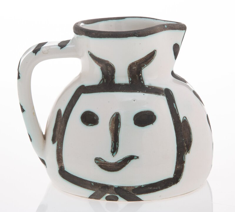 Pablo Picasso, ‘Pichet Tête Carrée’, 1953, Design/Decorative Art, Partially glazed white earthenware ceramic pitcher, painted in white and black, Heritage Auctions