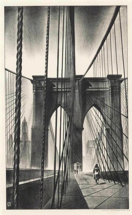 Louis Lozowick, ‘Brooklyn Bridge (Flint 48)’, 1930