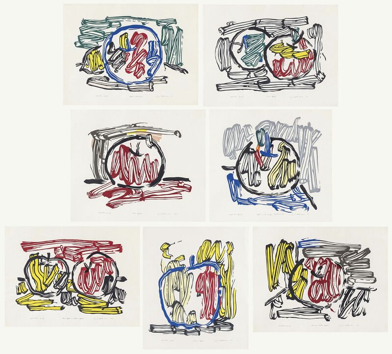 Roy Lichtenstein, ‘Seven Apple Woodcuts Series’, Print, Seven colour woodcuts on Iwano Kizuki Hosho paper, Van Ham