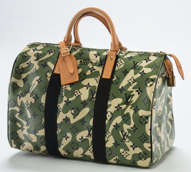 Takashi Murakami, ‘Louis Vuitton Limited Edition Green Monogramouflage Canvas Speedy 35 Bag’, 2008, Other, Coated Canvas & Leather, Heritage Auctions