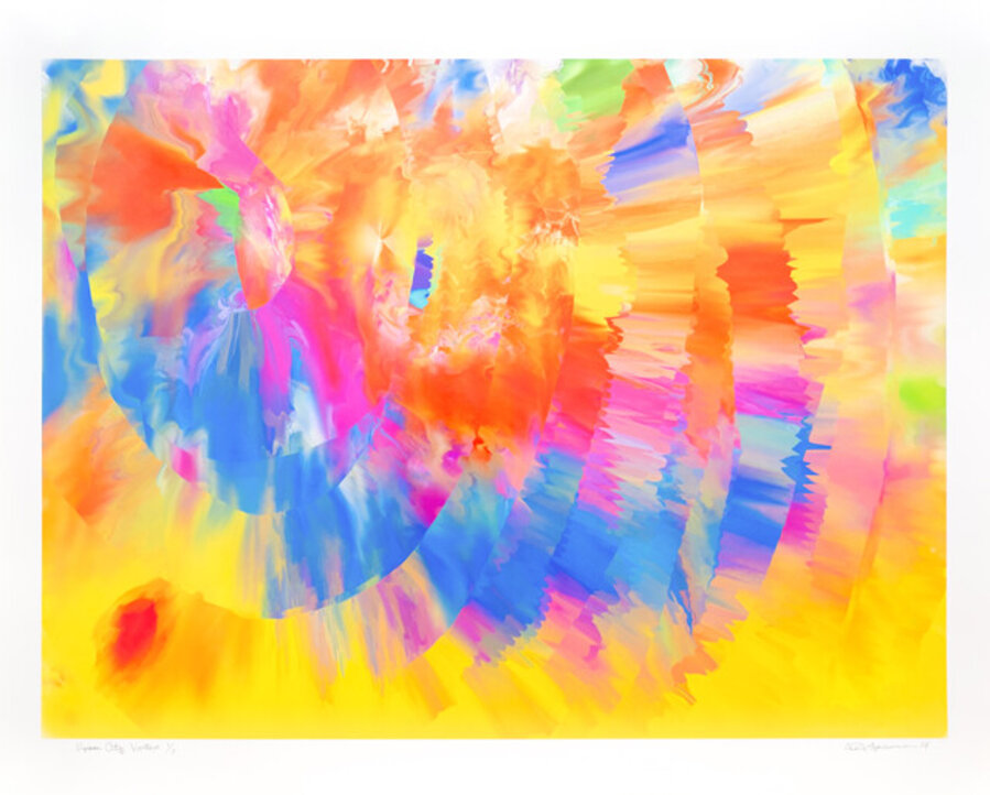 Space City Vortex 1/7 - contemporary, abstract, digital collage print