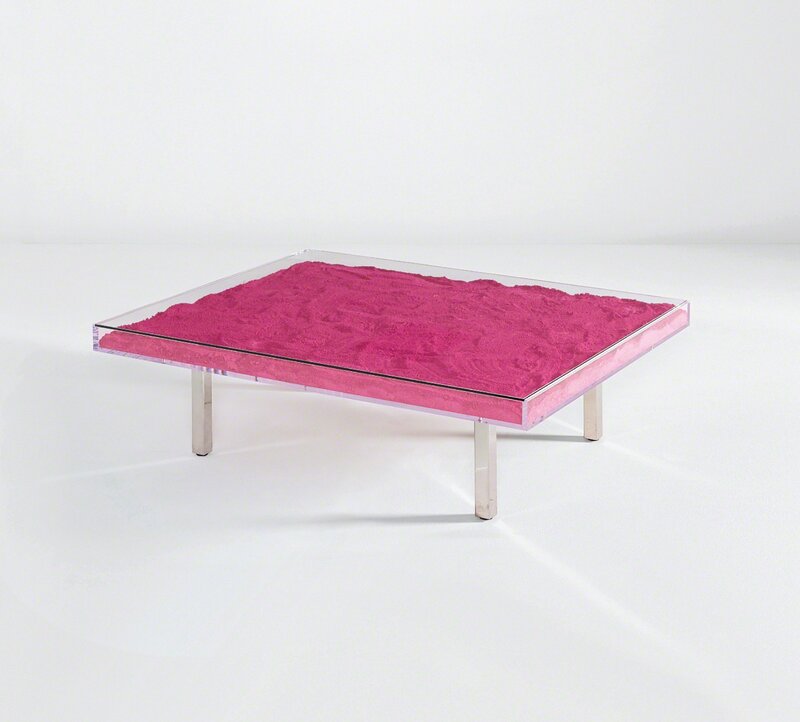 Yves Klein, ‘"Table rose"’, designed 1961, Design/Decorative Art, Acrylic, glass, rose pigment, chromium-plated metal, Phillips
