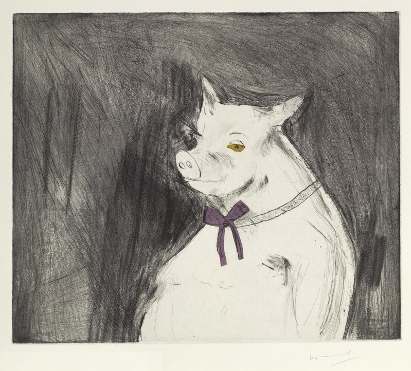 Wilma Cruise, ‘The All-knowing Pig’, 2015, Drawing, Collage or other Work on Paper, Drypoint and chine collé, David Krut Projects