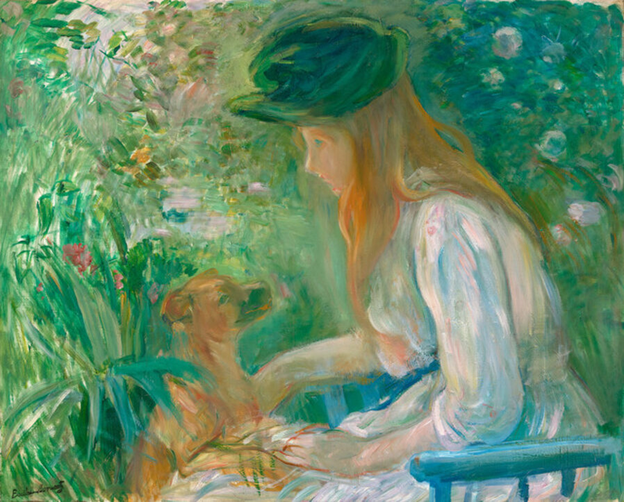 Jeune fille au chien