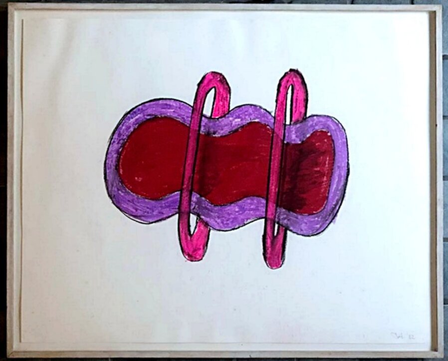 Jene Highstein - Untitled pastel and chalk painting on paper (Albright Knox)