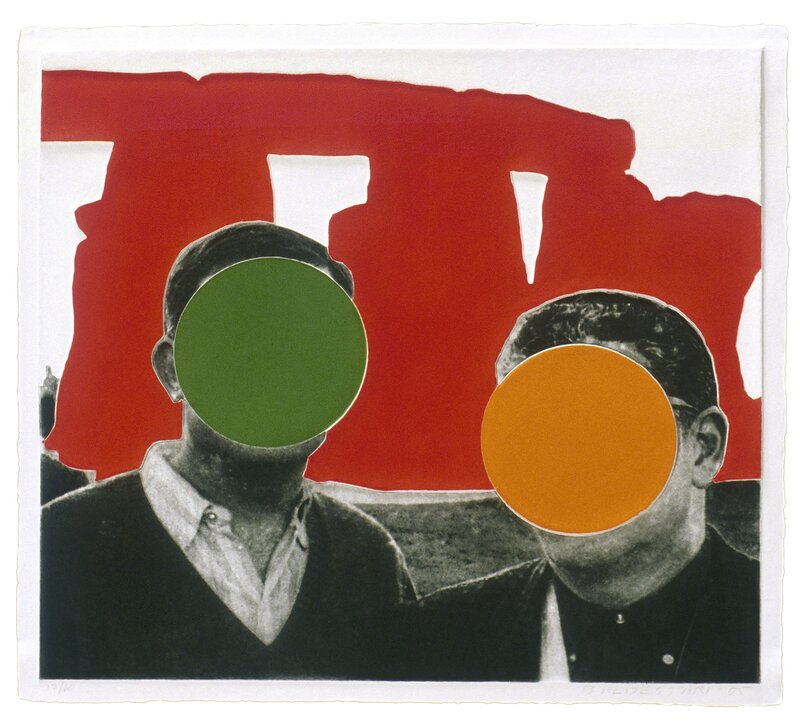 John Baldessari, ‘Stonehenge (With Two Persons) Red’, 2005, Print, Mixografía® print on handmade paper, Mixografia