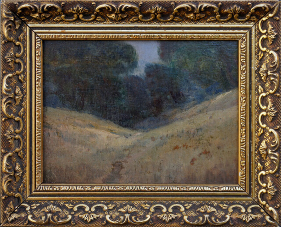 Late 19th Century Tonalist Landscape with Oak Trees