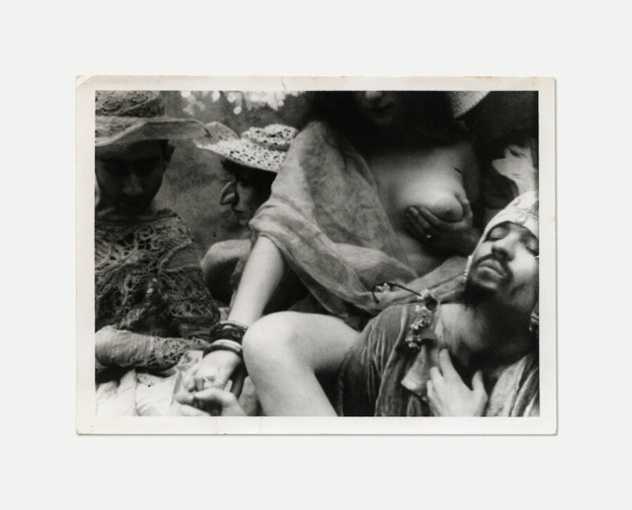 12 stills from Smith's experimental film, "Flaming Creatures"