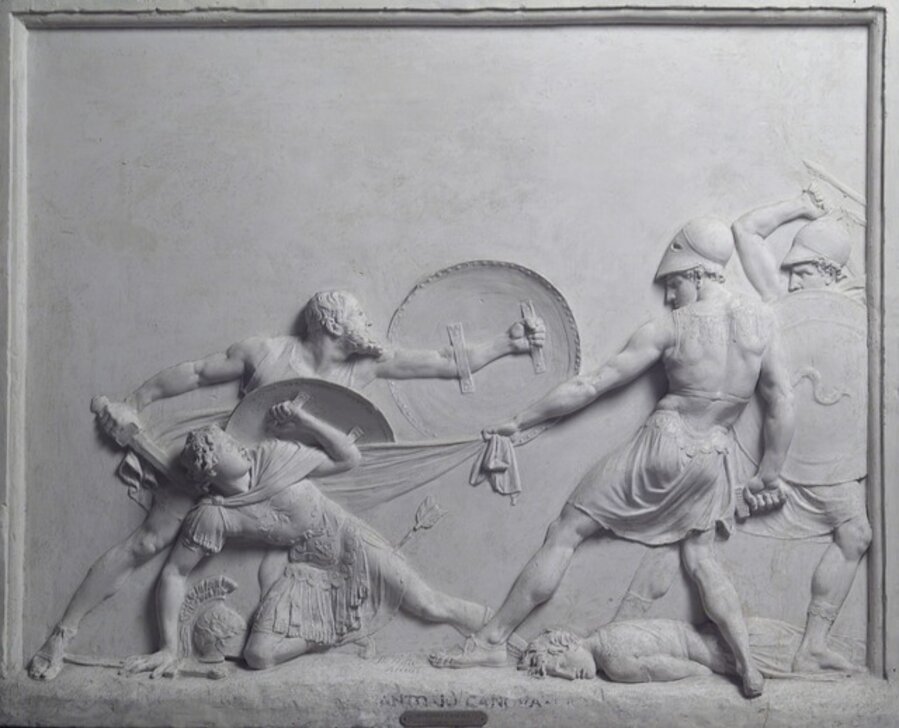 Socrates Rescues Alcibiades at the Battle of Potidaea