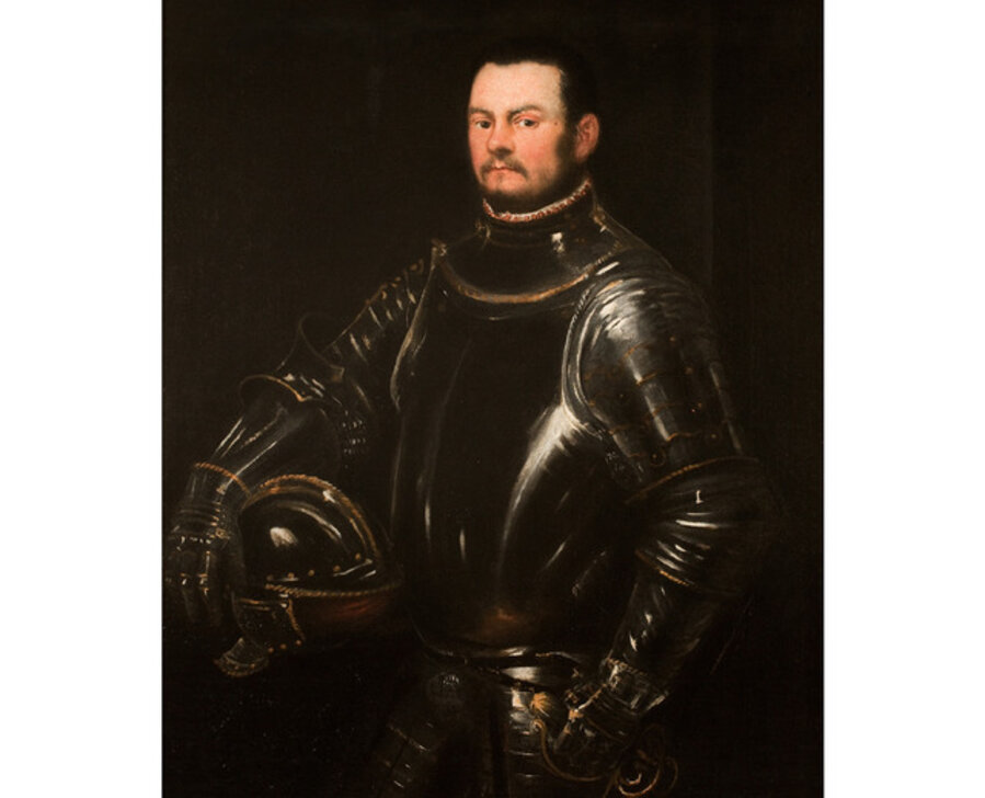 Portrait of a Young Bearded Man, Three-Quarter- Length, Wearing Armour