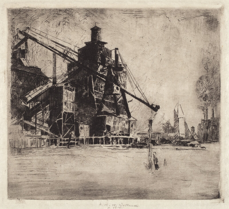 Elisha Kent Kane Wetherill, ‘Otto Coke and Coal Hoist’, 1914, Print, Etching, National Gallery of Art, Washington, D.C.