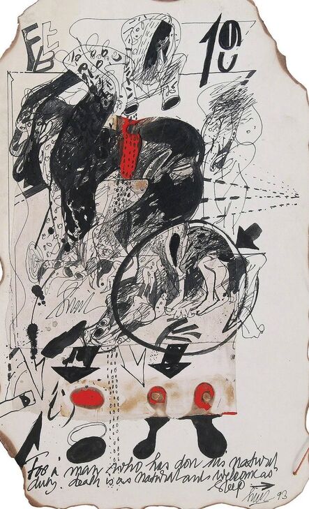 Sunil Das, ‘Early Works, Ink Drawings on Paper by Indian Artist Sunil Das "In Stock"’, 1993