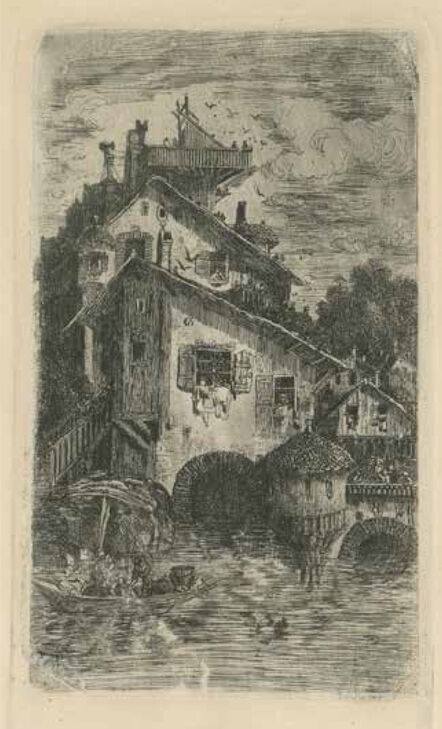 Rodolphe Bresdin, ‘Le Moulin à eau (The watermill)’, 1866