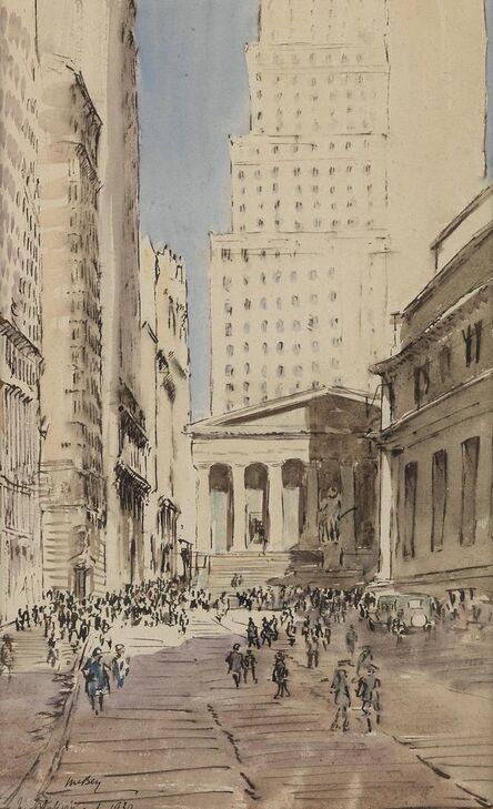 James McBey, ‘Sub-Treasury Building, Wall Street, New York City’, 1930