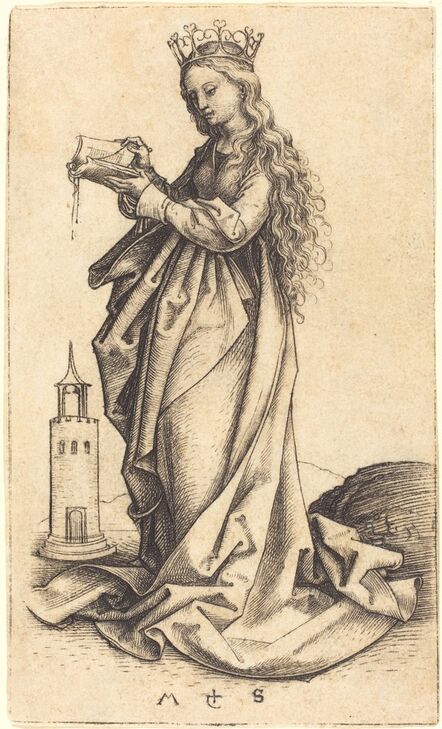 Martin Schongauer, ‘Saint Barbara’, ca. 1480/1490