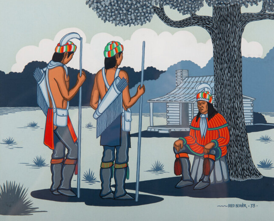 Untitled (Young Men Speaking with Elder)