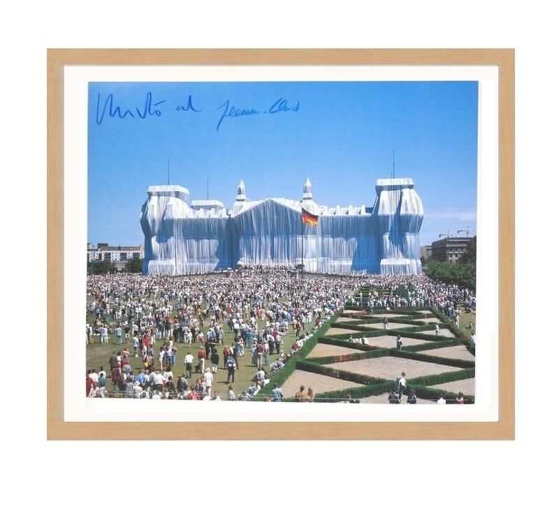 Christo and Jeanne-Claude, ‘"Wrapped Reichstag" Project, SIGNED, Offset Color Lithographic Poster LARGE’, 1995, Ephemera or Merchandise, Color Lithographic on Semi-Gloss Paper, VINCE fine arts/ephemera