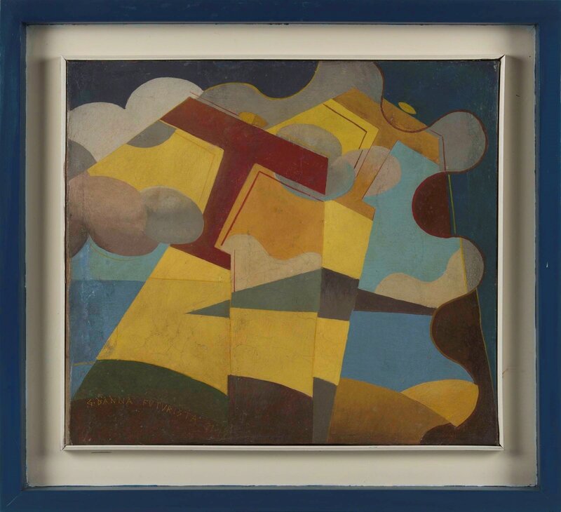 Giulio D'Anna, ‘Aerei caproni+paesaggio’, 1931, Painting, Oil on canvas, Cambi