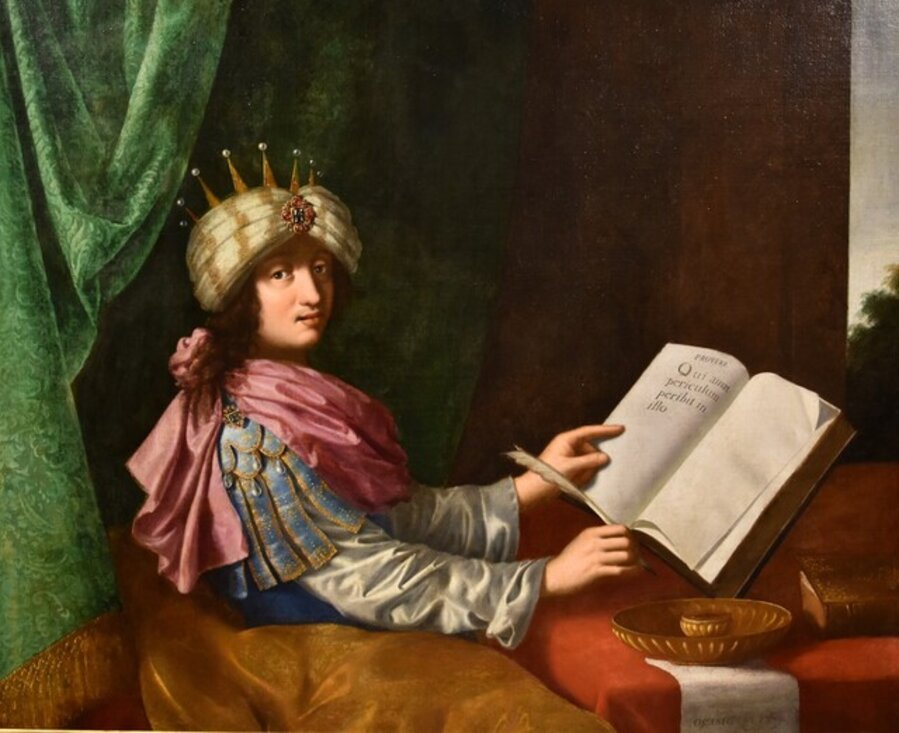 Portrait Man King Solomon 17 Century Paint Oil on canvas Old master Italian school