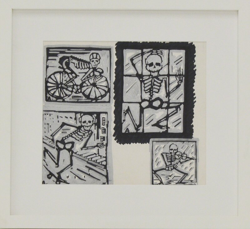 Ai Weiwei, ‘Untitled ’, 1988, Drawing, Collage or other Work on Paper, Silver marker and pen on paper, Ethan Cohen Gallery