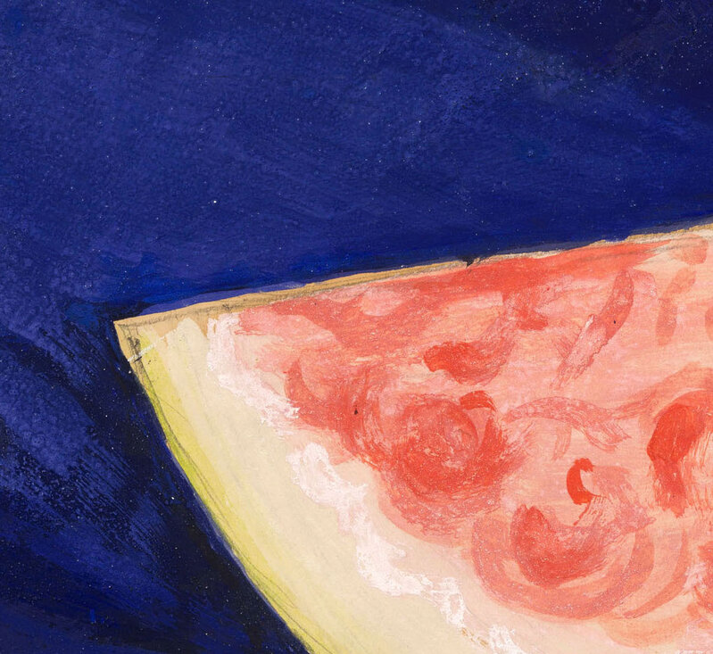 Joseph Stella, ‘Watermelon and zucchini’, n.d., Painting, Gouache and pencil on paper, April in Paris