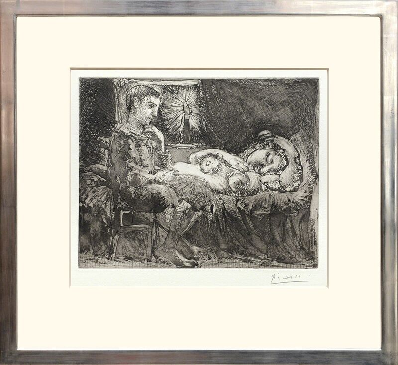 Pablo Picasso, ‘Garcon et dormeuse à la chandelle’, 1934, Print, Etching, scraper, burin engraving, and aquatint on Montval laid paper with Picasso and Montval watermark, Peter Harrington Gallery