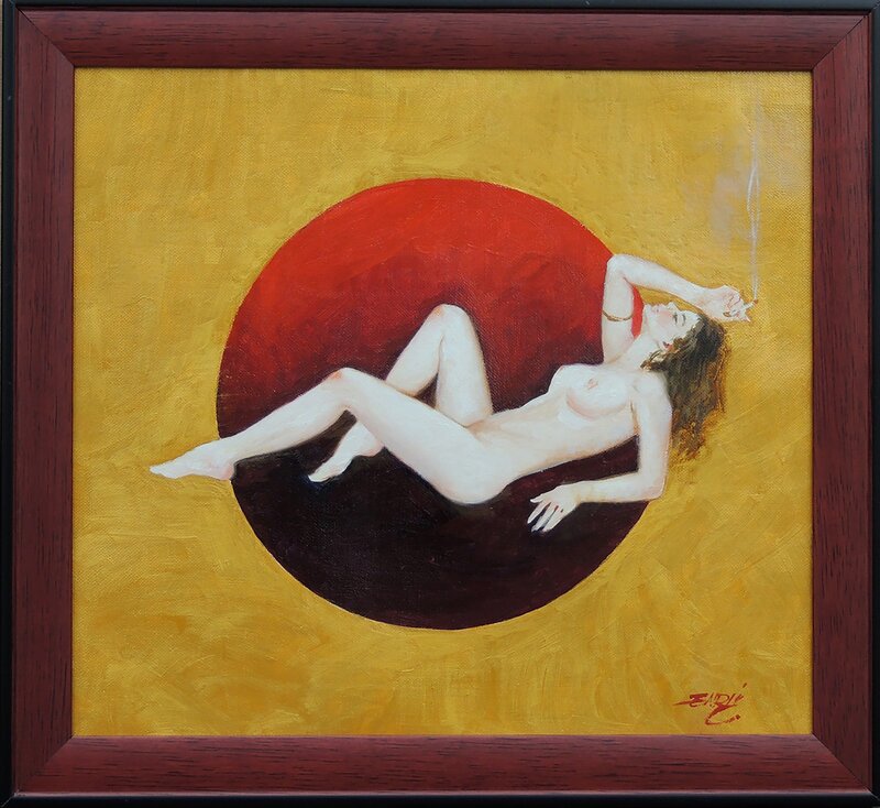 Enrich Torres, ‘Nude Smoking’, Painting, Oil on Canvas, The Illustrated Gallery
