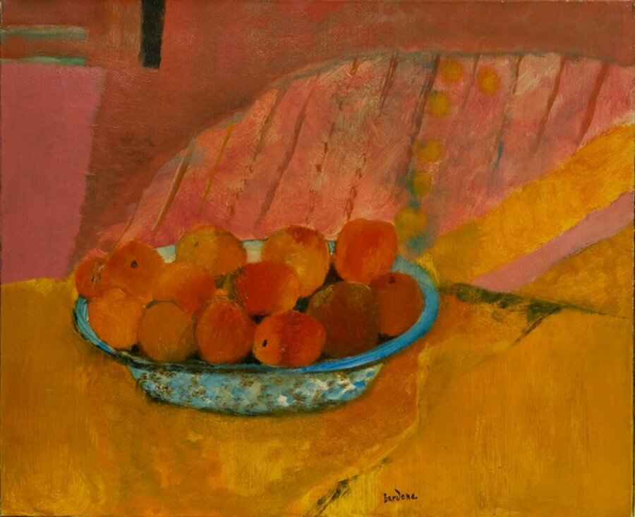Abricots au fond rose