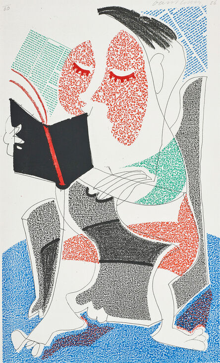 David Hockney, ‘Man Reading Stendahl’, 1986