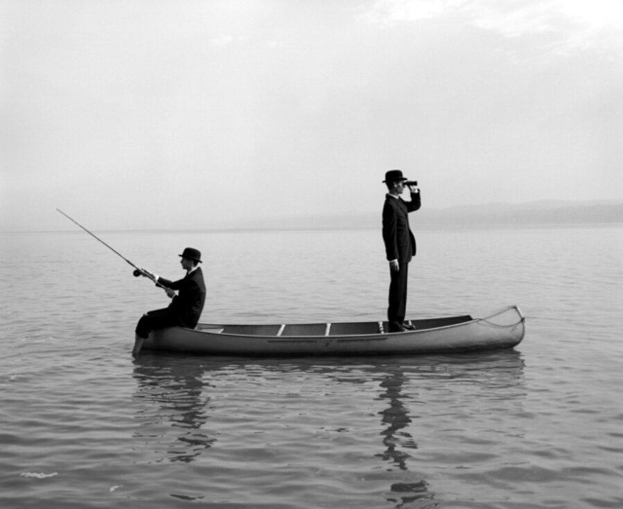 Twins in Canoe, Snedens Landing, NY