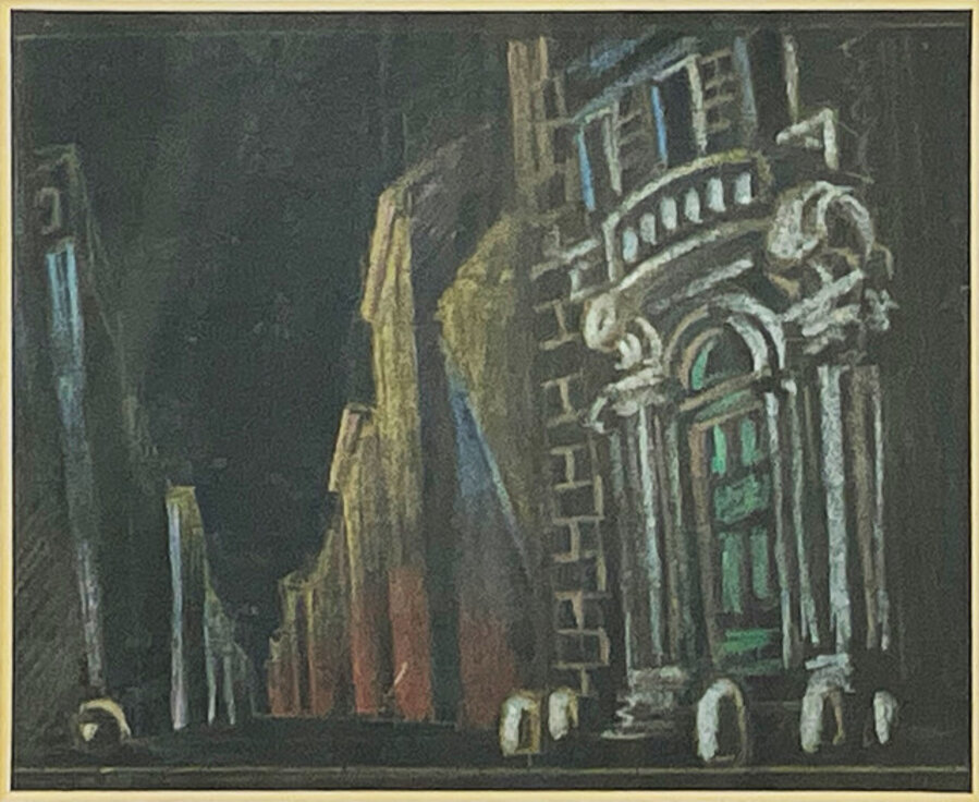 Bozzetto di Scena : i Capricci di Callot Scena del Corso (Scene sketch: Callot's Caprices Scene from the Corso)