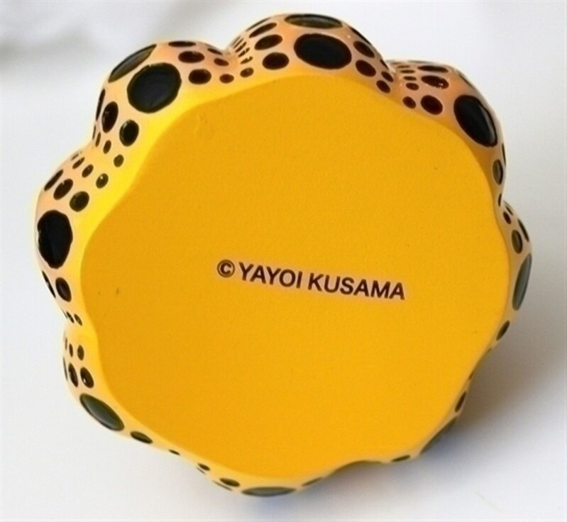Yayoi Kusama, ‘Yellow Pumpkin (Artist Designed & Authorized Naoshima Edition) in artist designed gift box’, 2013, Sculpture, Painted cast resin with stamped signature at the base in lt. ed. original blue artist authorized gift box, Alpha 137 Gallery Gallery Auction