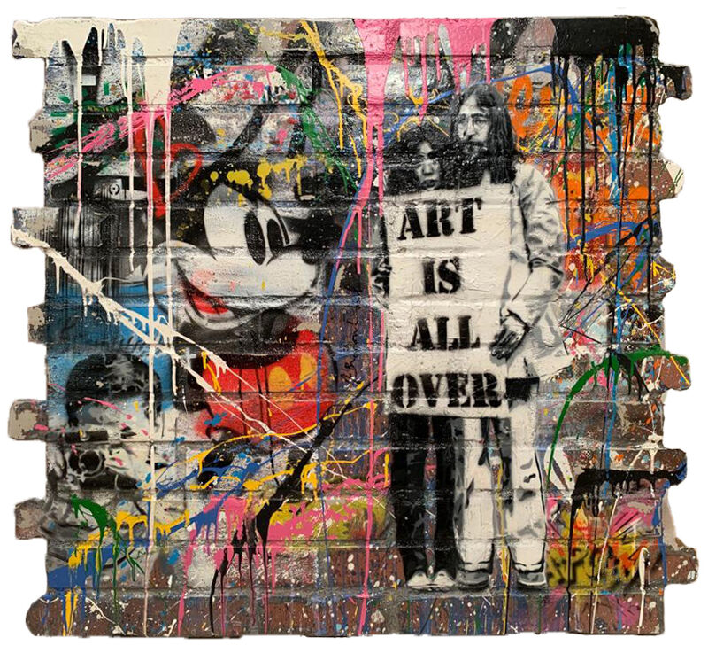 Mr. Brainwash, ‘Art is all over’, 2016, Painting, Stencil and Mixed media on fiberglass Brick Wall, Artsy x Seoul Auction