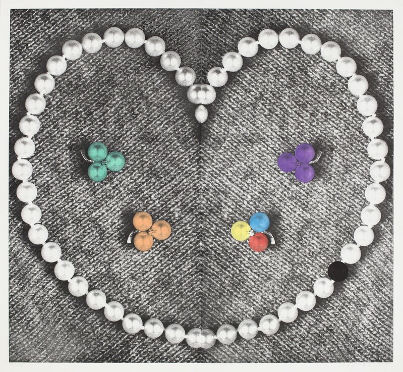 John Baldessari, ‘Heart (with Pearls)’, 1990-1991, Print, Etching, six colors, Independent Curators International (ICI) 
