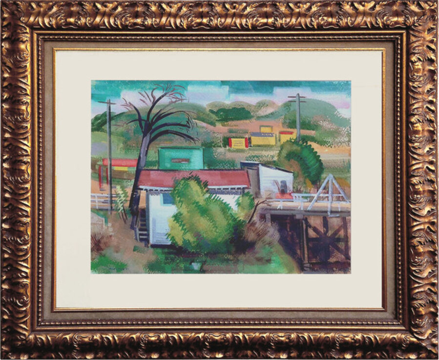 Early 20th Century California Industrial Scene Landscape